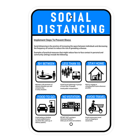 Social Distancing Information Sign