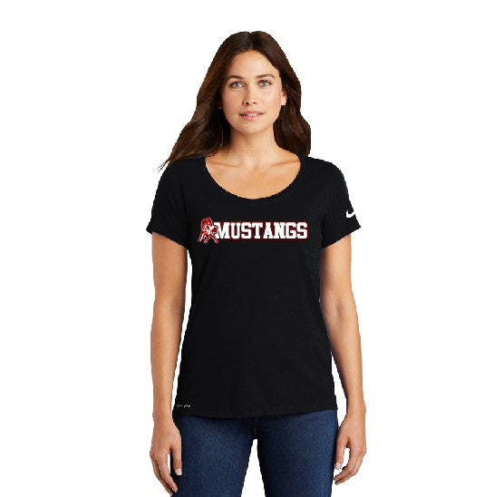 Mustangs Nike Ladies Dri-fit Tee Black